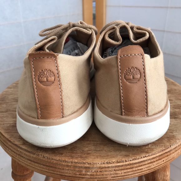 Sz 10.5 Timberland Desert Boots tan canvas comfort main image 11